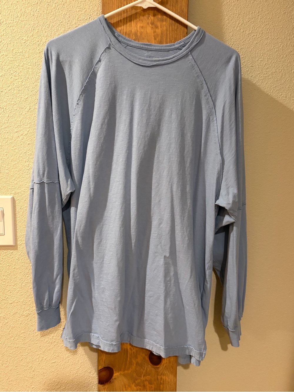 aerie  Light Blue Raglan Long-Sleeve Tee